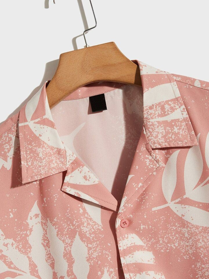 TAMOTOES WHITE LEAF  MENS SHIRT .