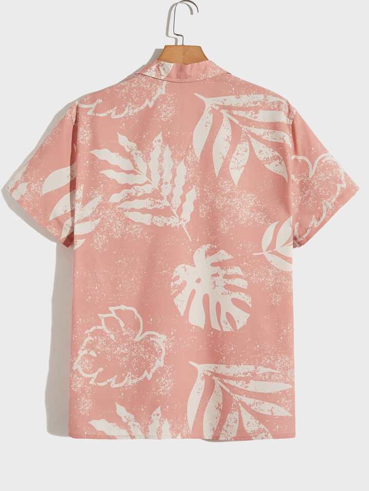 TAMOTOES WHITE LEAF  MENS SHIRT .