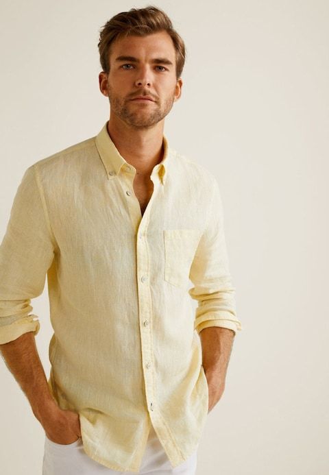 Cotton Linen Shirt for Men – Full Sleeve Soft Breathable .