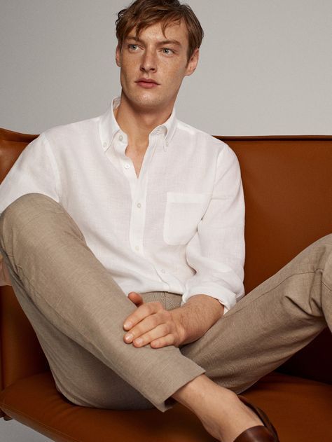 Cotton Linen Shirt for Men – Full Sleeve Soft Breathable .