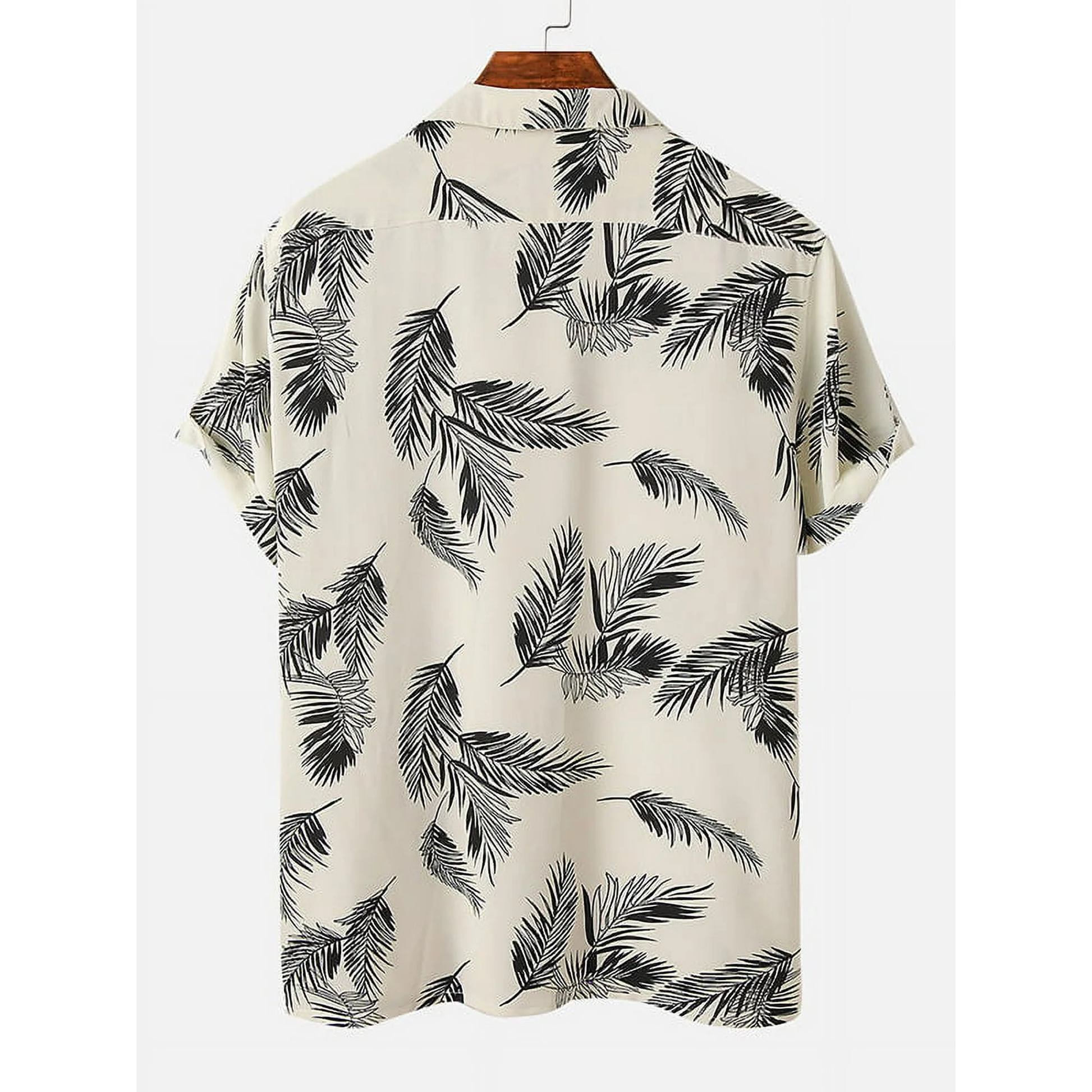 WHITE BLACK LEAF MENS SHIRT .