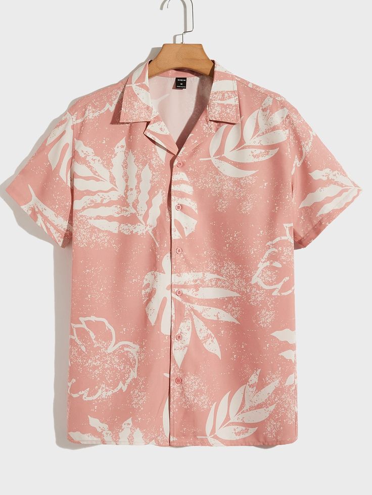 TAMOTOES WHITE LEAF  MENS SHIRT .